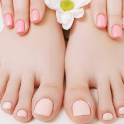 Nail Therapy. Natural Treatment. Manicure Pedicure. Woman Hands